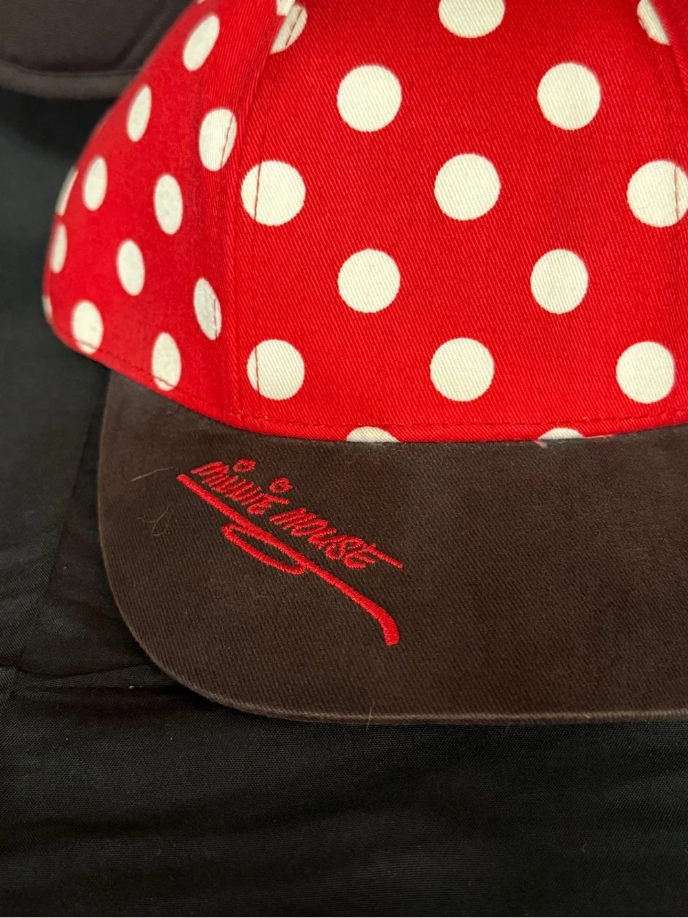 Disney Red Polka Dot Minnie Mouse Ear Cap with Bow